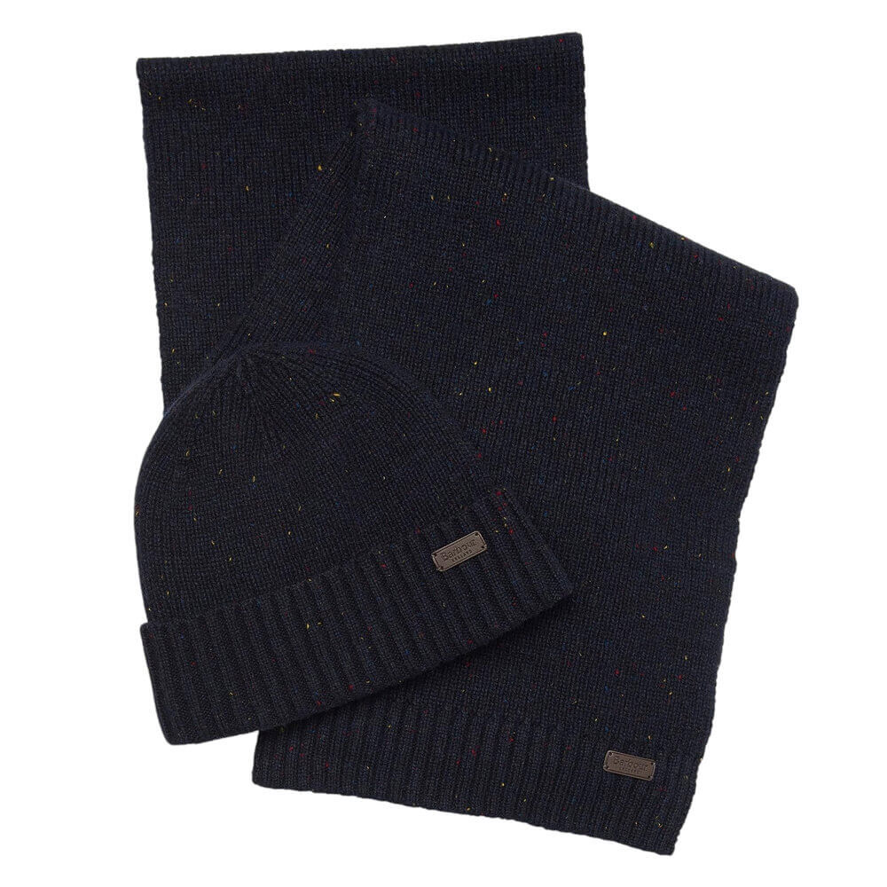 Barbour Carlton Fleck Beanie & Scarf Gift Set